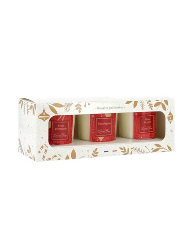 [COFNOEL] Coffret 3 Bougies 90 gr Collection NOEL LES LUMIERES DU TEMPS