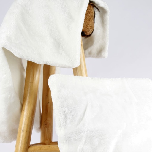 [PE804896] Housse de coussin Fourrure Synthétique SYLVIE THIRIEZ Collection NEIGE 80 X 80 cm