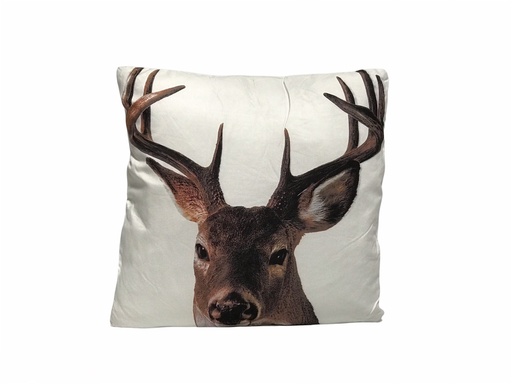 [SMA028] Coussin Tête de CERF biface 45x45