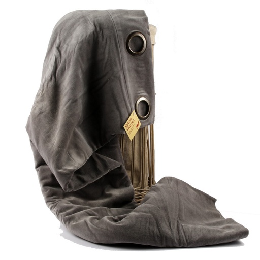 [03.07.009] RIDEAU VELOURS Uni GRIS Sylvie Thiriez