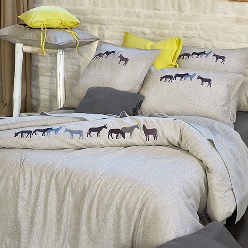 [SZ990580401] Drap Housse SYLVIE THIRIEZ en Lin Stone washed GRANIT 160/200cm