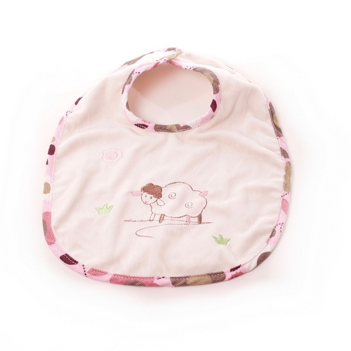 [7962] Bavoir Bébé Mouton Rose