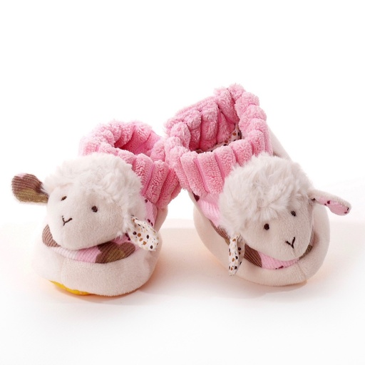 [7959] Chaussons Bébé Mouton Rose