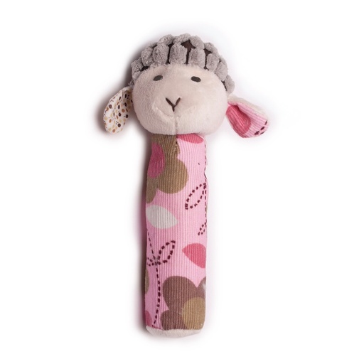 [7958] Hochet Doudou Bébé Mouton Rose
