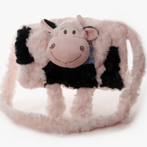 [7228] Sac à Main Manchon Peluche VACHE avec poches