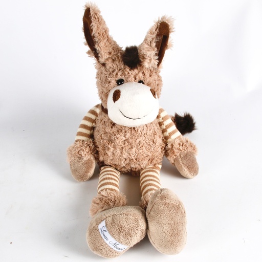 [WW037MARRON] Peluche ANE Calvin assis Beige Louise Mansen 60cm