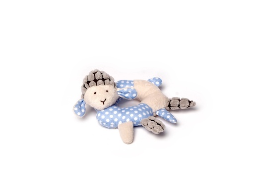 [7984] Hochet Bébé Mouton Bleu 10 cm