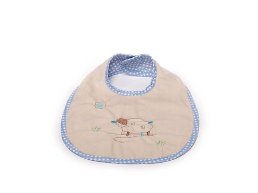 [7989] Bavoir Bébé Mouton bleu