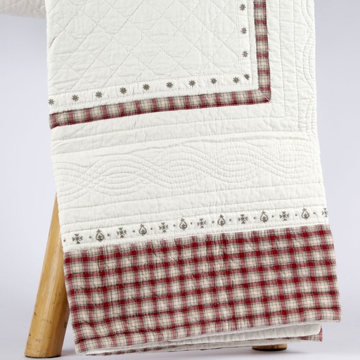 [03.05.036] PLAID Boutis Jeté de Lit Sylvie Thiriez AUBEPINE 230 x 180 cm