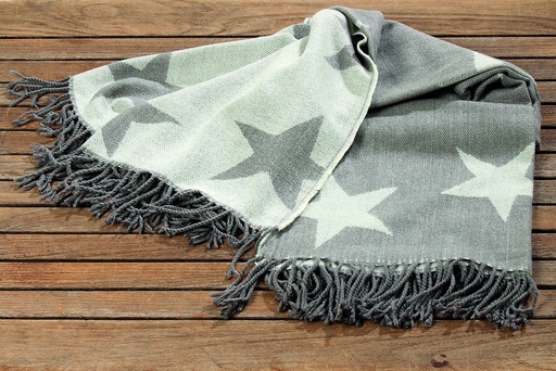 [BO5221900] Plaid Couverture Collection STAR Etoile Gris 150 x 128 cm