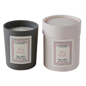 [460-015] Bougie Gourmande FLEUR BLANCHE - LA CHANDELIERE 180gr 