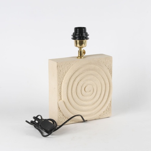 [STDECO42] LAMPE en Pierre de Lave SPIRAL BLANC 