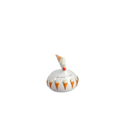[JA40195-3] Poule ICE CREAM Festival vanille en céramique J-LINE 