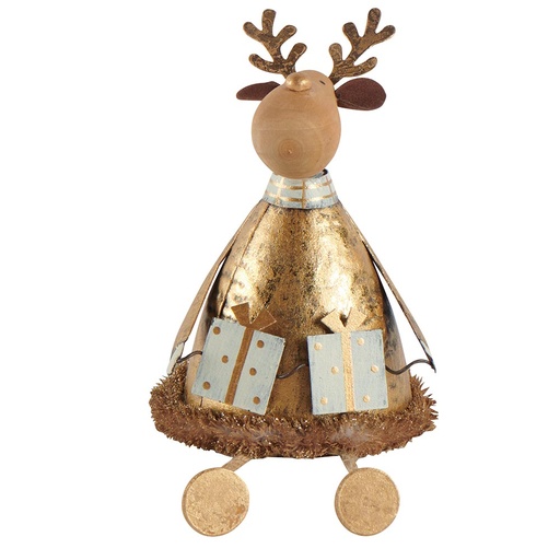 [SA417] Décoration Renne en métal doré Noël