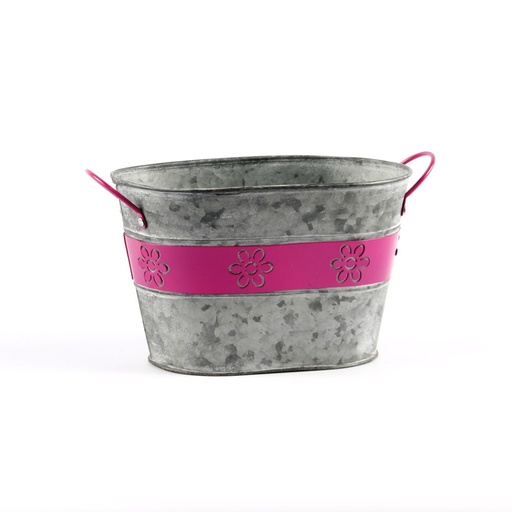 [FY003-R] Pot à plantes, Fleurs Vase Ovale Métal Rose 13 cm