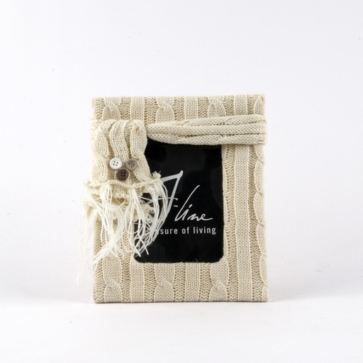 [JA25493] CADRE PHOTO en Laine Tricot Crème 