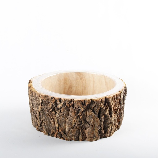 [FW002] Cache Pot ECORCE cylindrique support rotatif 13 cm 