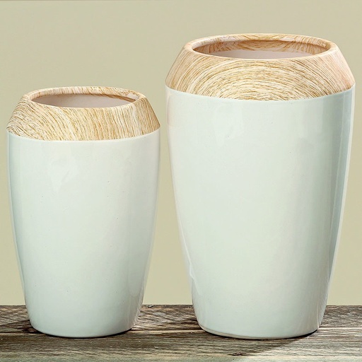 [BO3397200] Vase TIA Dolomite Blanc 21 cm 
