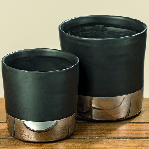 [BO8521300] Set 2 Pots à Plantes Collection DARKO en grès 