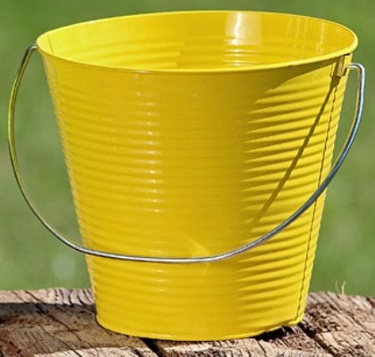 [BE8632100-P2] Cache Pot à plante métal laqué jaune 23 cm