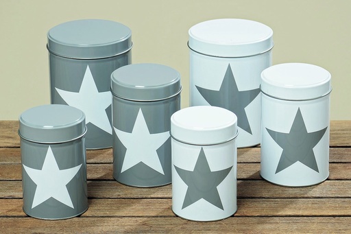 [BO1101700-1] Set 3 Boîtes à Rangement Collection STAR  Grise Etoile Blanche