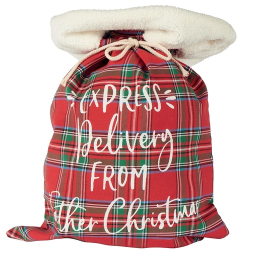 [EQ001] Sac Hotte de Noël "Express delivery from father christmas" 60 cm