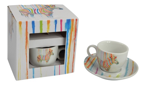 [RD319] Set 2 Tasses à Café ou Thé Zèbre PopArt