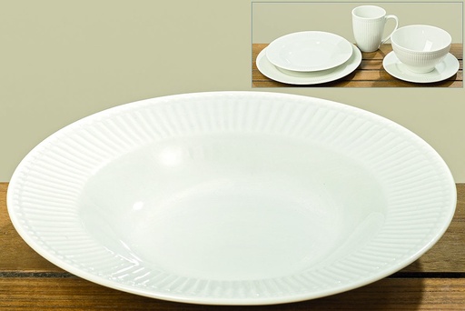 [BO7711200] Assiette Porcelaine blanche Collection CELINA 22 cm