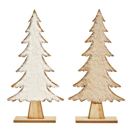 [10033485M] Sapin en bois Fourrure Marron 41 cm
