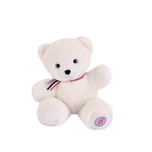 [FR8035] Peluche L'OURS Français Blanc flocon 25 cm