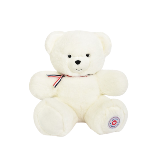 [FR8045] Peluche L'OURS Français Blanc flocon 35 cm