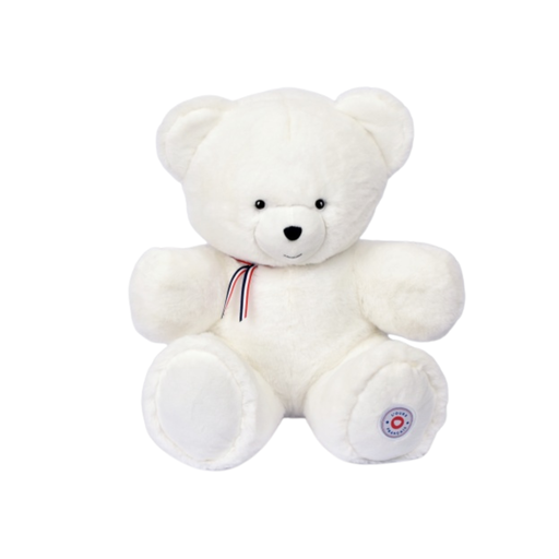 [FR8052] Peluche L'OURS Français Blanc flocon 50 cm