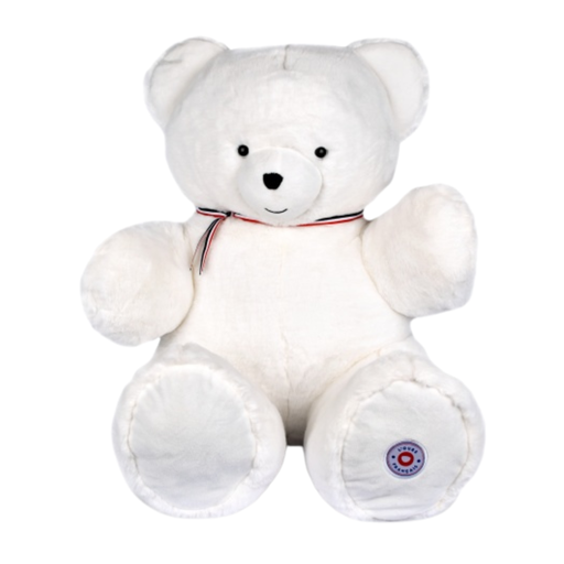 [FR8059] Peluche L'OURS Français Blanc flocon 80 cm